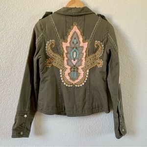 By Deep Los Angeles, Embroidered, Military Style Jacket, Sz M